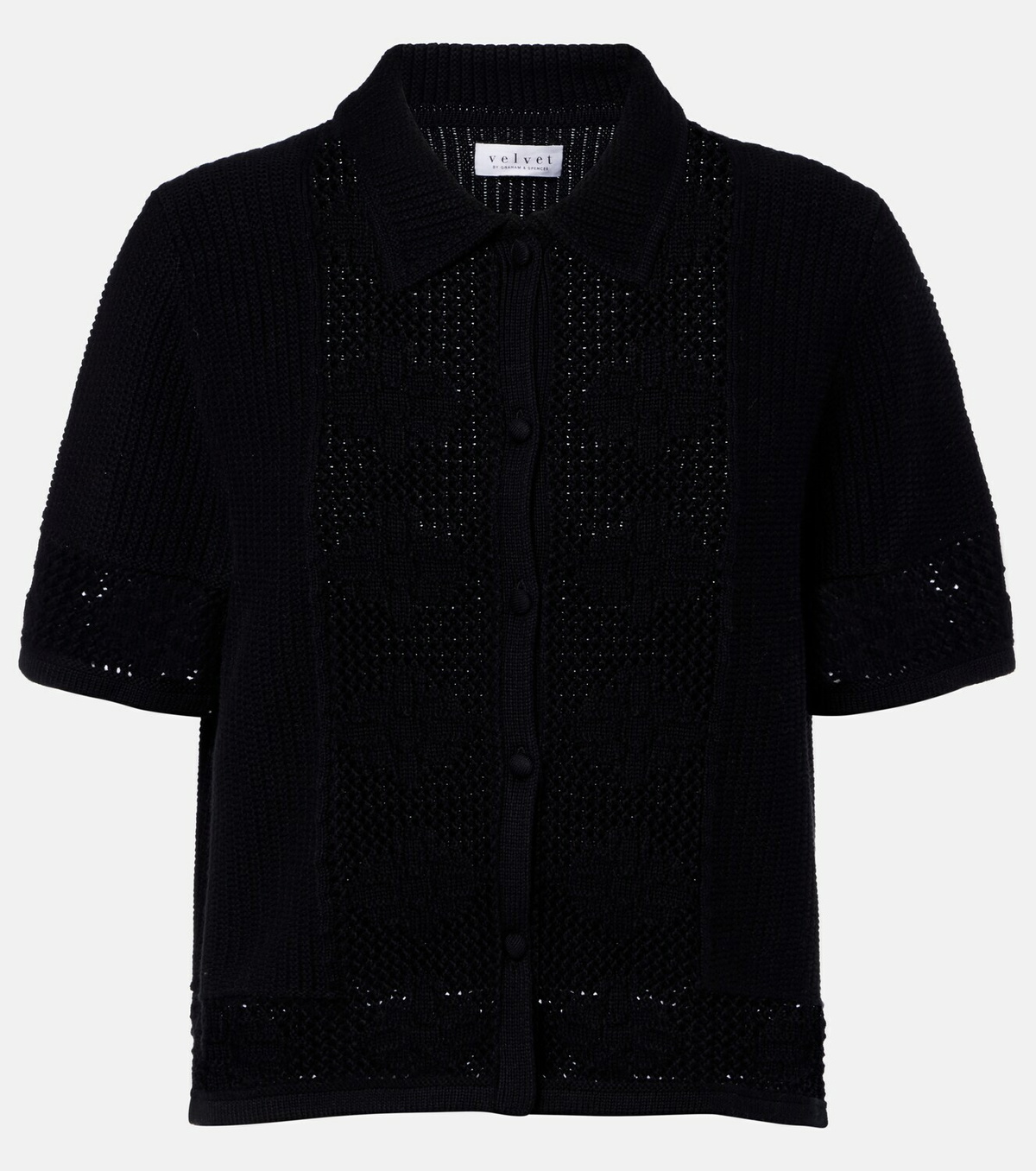 Velvet Rosemond open-knit cotton and cashmere top