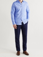 Canali - Linen and Cotton-Blend Shirt - Blue