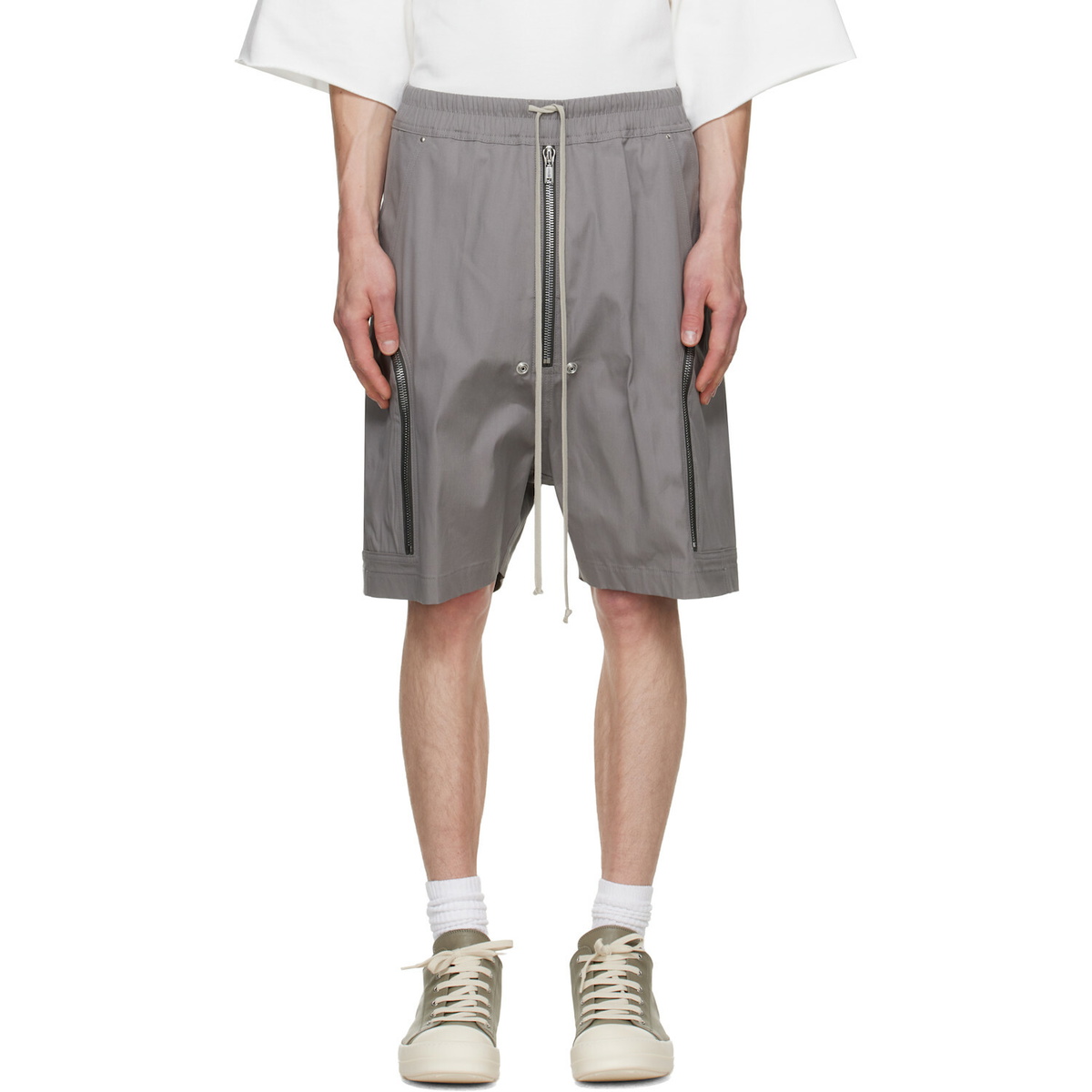 Rick Owens Gray Tower Heizer Cargo Shorts