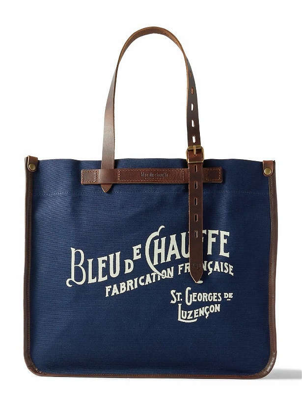 Photo: Bleu de Chauffe - Bazar Leather-Trimmed Printed Cotton-Canvas Tote Bag
