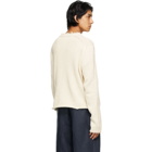 Maison Margiela Off-White Distressed V-Neck Sweater