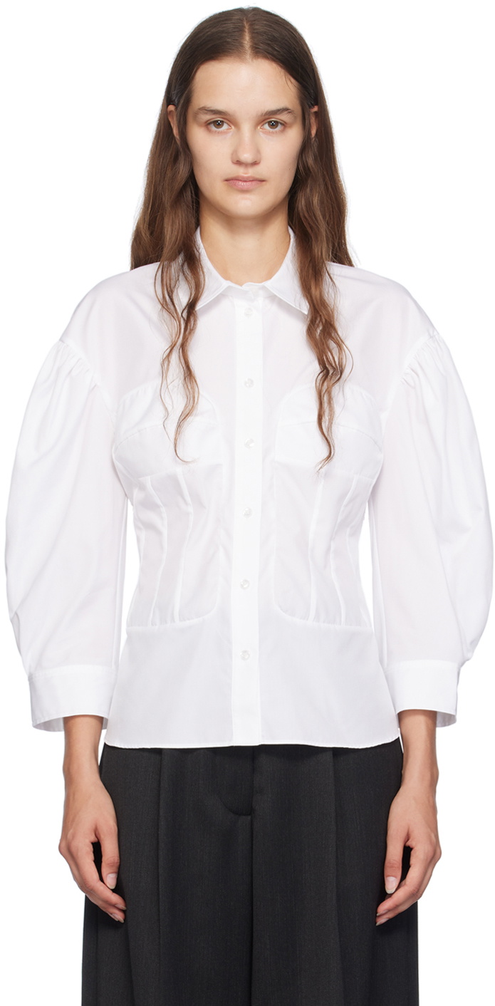 Simone Rocha White Corset Seam Shirt Simone Rocha