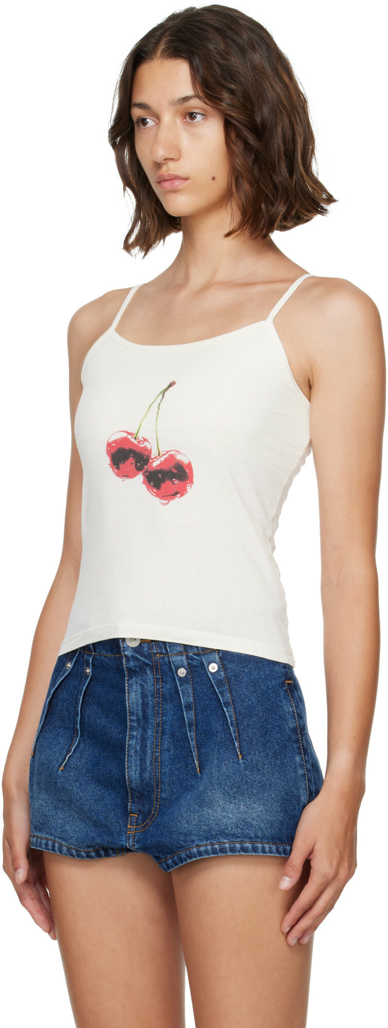 WILLY CHAVARRIA Off-White Cherry Cholita Camisole