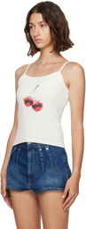 WILLY CHAVARRIA Off-White Cherry Cholita Camisole