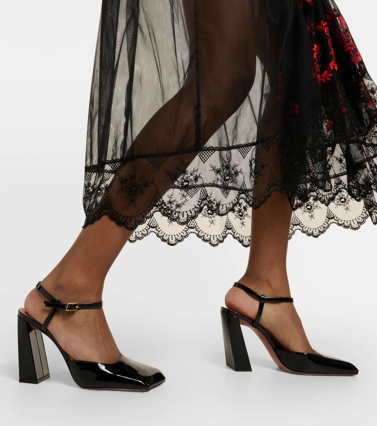 Amina Muaddi Charlotte 95 patent leather pumps Amina Muaddi display picture 1
