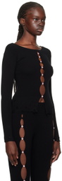 Rui Black Cutout Long Sleeve T-Shirt