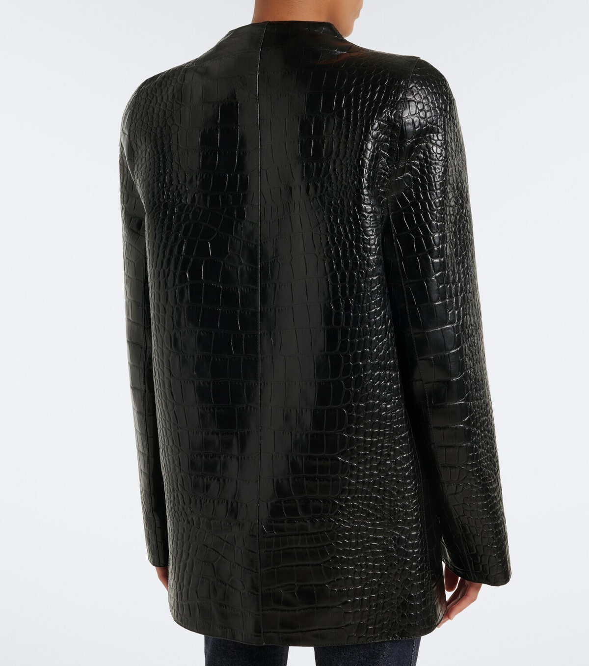 Khaite Sadie croc-effect leather coat