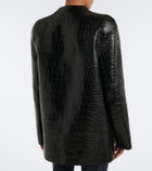 Khaite Sadie croc-effect leather coat