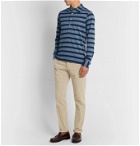 MAN 1924 - Striped Cotton-Jersey Polo Shirt - Blue