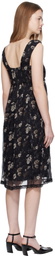 R13 Black Sleeveless V-Neck Midi Dress