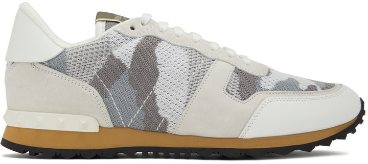 Photo: Valentino Garavani White & Gray Rockrunner Sneakers