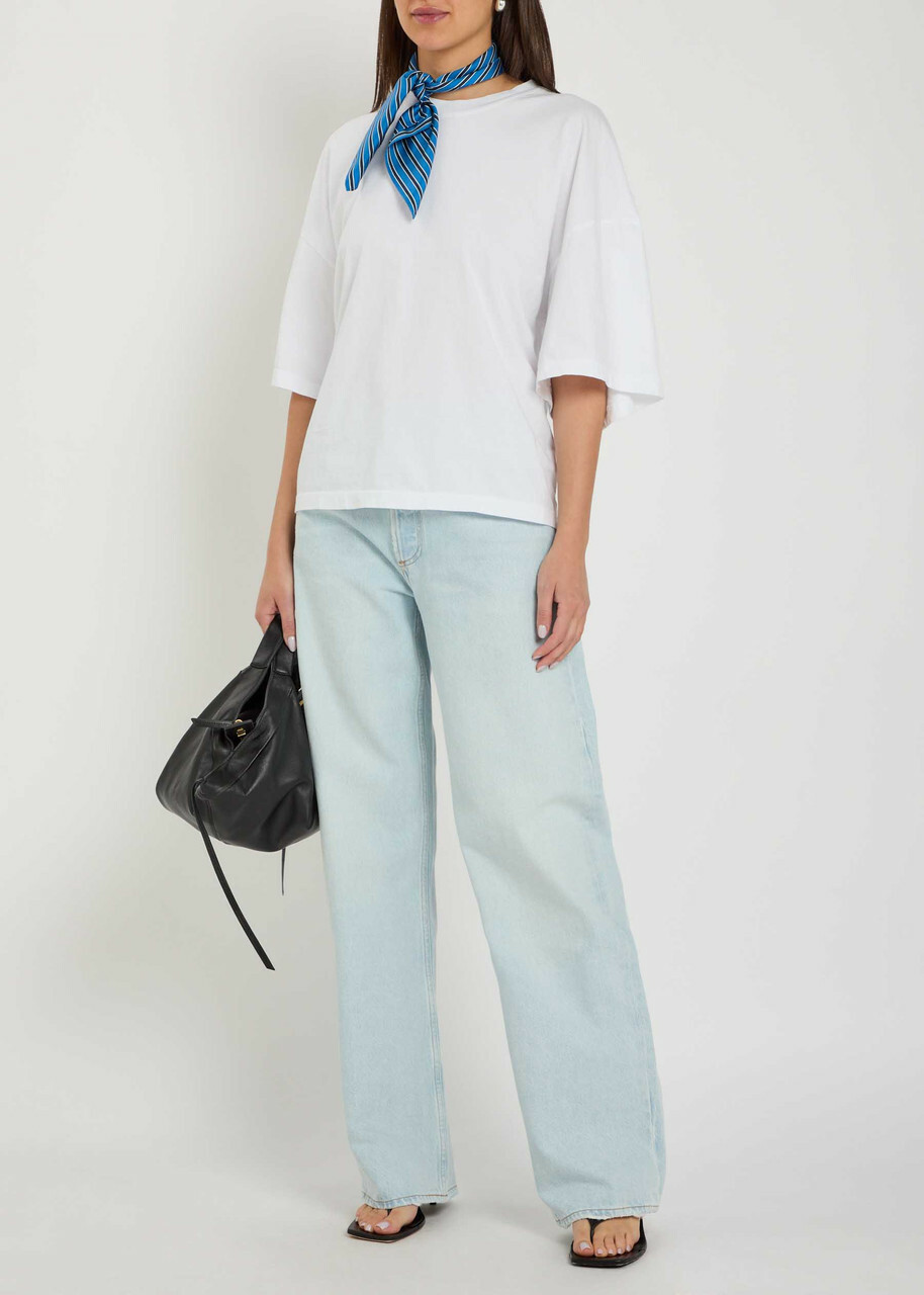 Agolde Ellery Lace-up Cotton T-shirt White
