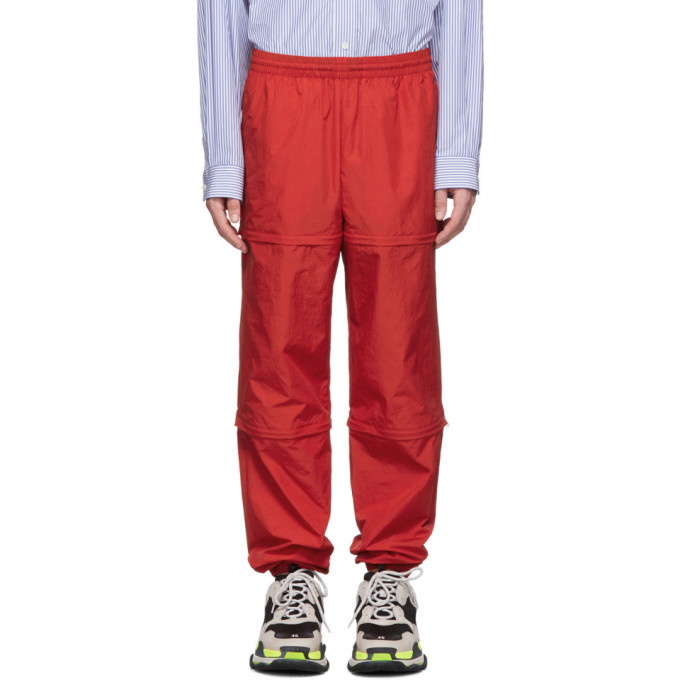 Photo: Balenciaga Red Nylon Zipped Lounge Pants