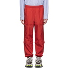 Balenciaga Red Nylon Zipped Lounge Pants