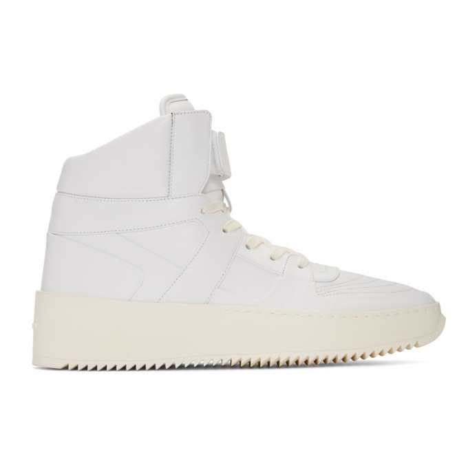 Photo: Fear of God White Basketball High-Top Sneakers