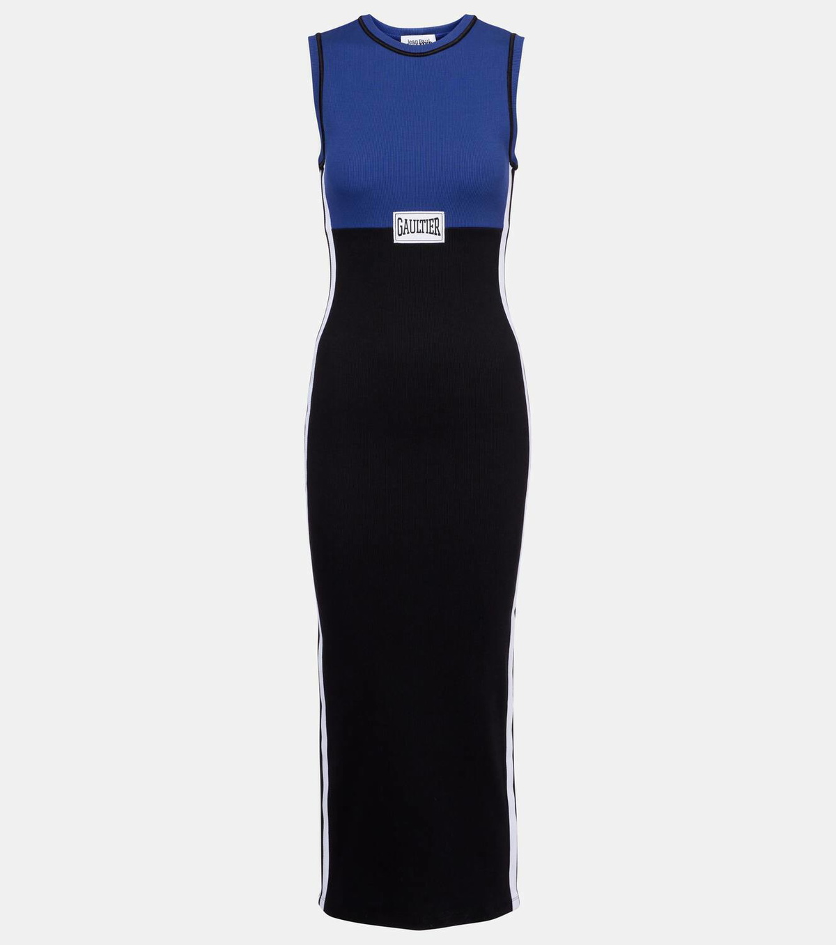 Jean Paul Gaultier Ribbed-knit cotton-blend midi dress