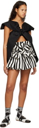 tao White & Black Stripe Miniskirt