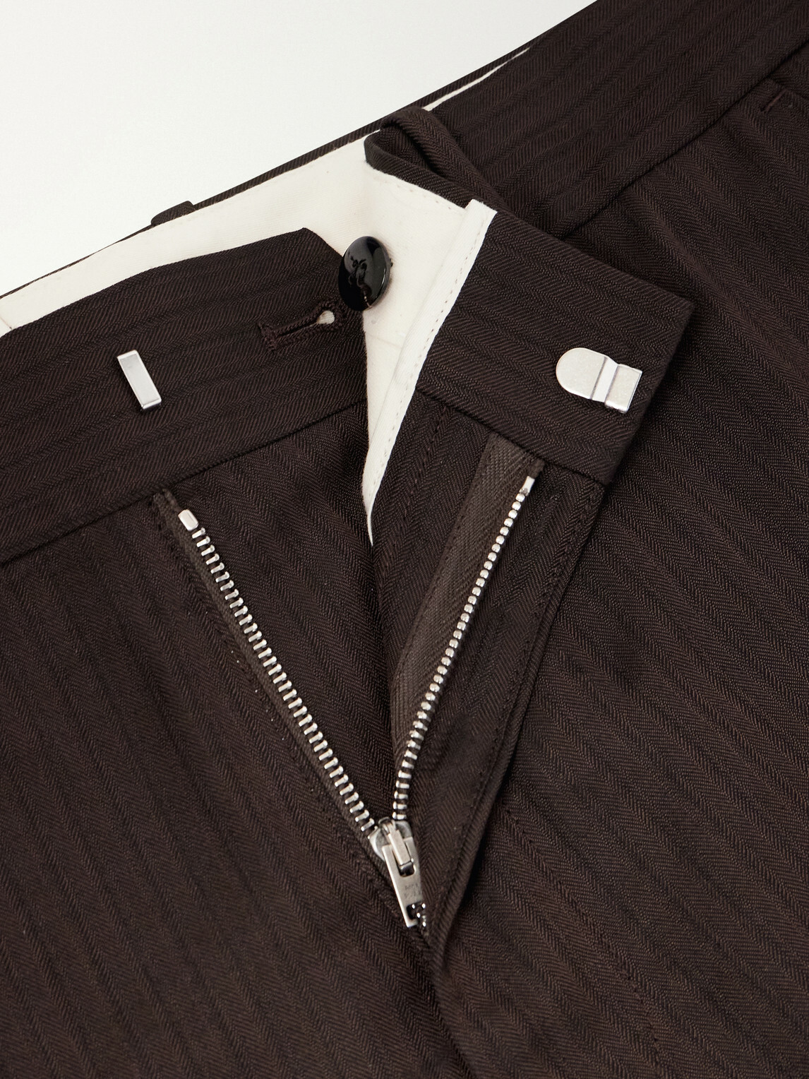 Acne Studios - Straight-Leg Herringbone Trousers - Brown