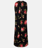 Dolce&Gabbana Floral caped silk-blend gown