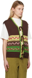 Bode Brown Foliage Vest