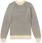Mr P. - Striped Ribbed Cotton-Blend Sweater - Ecru