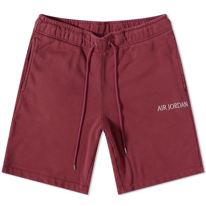 Photo: Air Jordan Men's Wordmark Fleece Short in Cherrywood Red/Sail