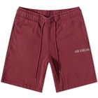 Air Jordan Men's Wordmark Fleece Short in Cherrywood Red/Sail