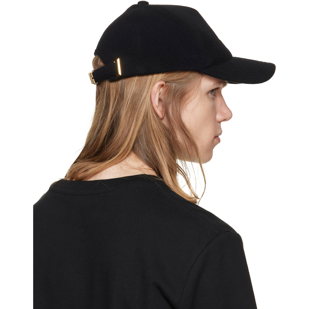 BALMAIN Black Wool Cap