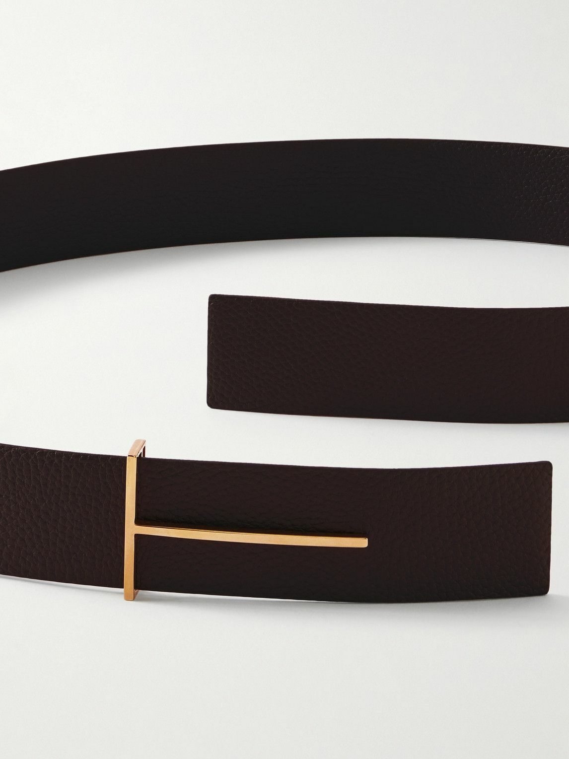 TOM FORD - Full-Grain Leather Belt - Brown