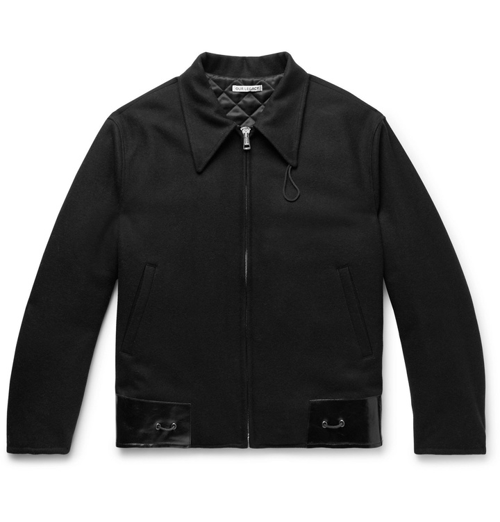 Photo: Our Legacy - Patent Leather-Trimmed Virgin Wool Jacket - Black