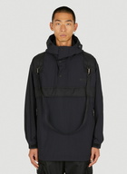 Strap Hooded Jacket in Black