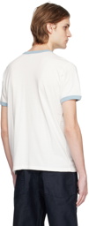 Re/Done White Smiley Ringer T-Shirt