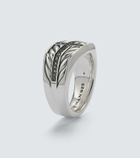 David Yurman Chevron sterling silver ring with diamonds