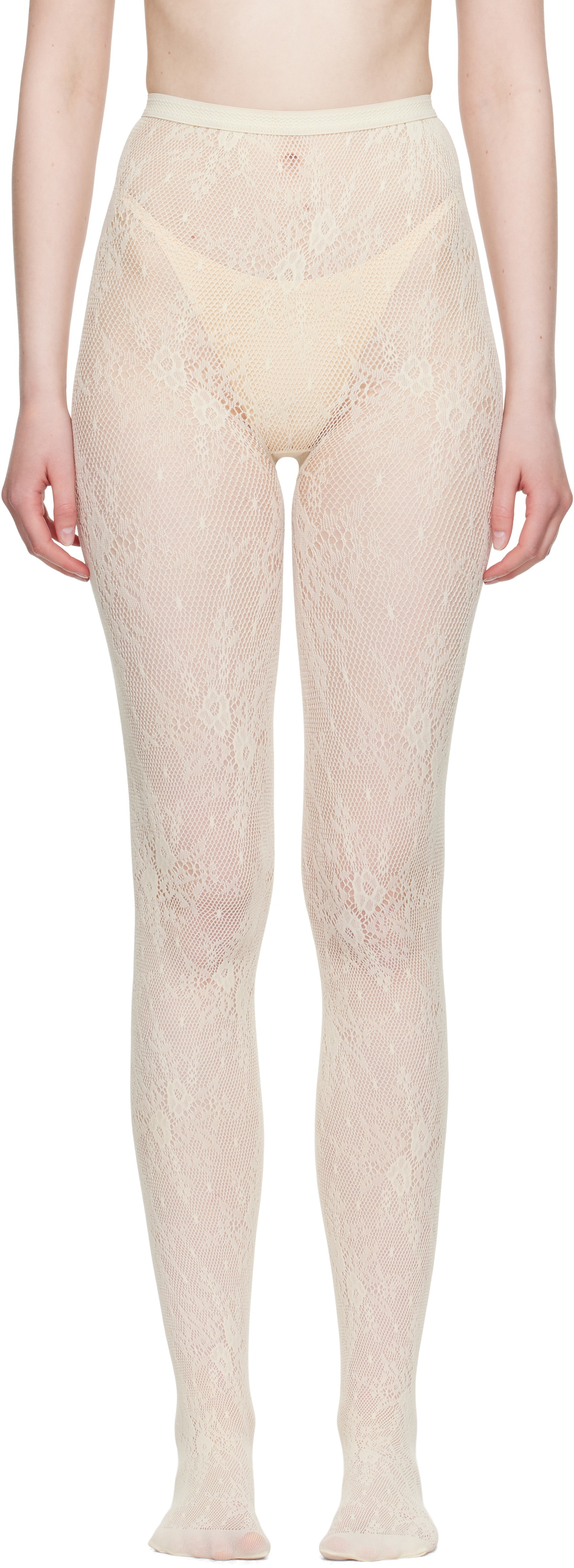 Swedish Stockings Off-White Rosa Lace Tights