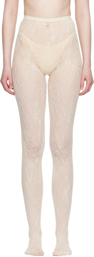 Photo: Swedish Stockings Off-White Rosa Lace Tights