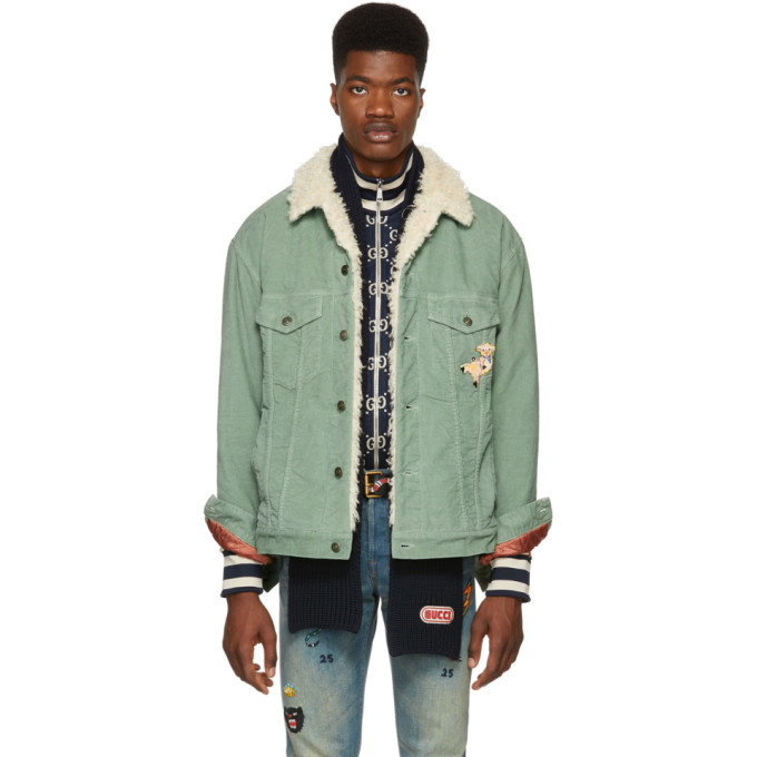 Photo: Gucci Green Corduroy Sherpa Jacket