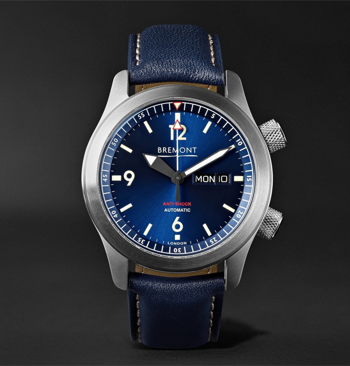 Photo: Bremont - U2/BL Automatic 45mm Stainless Steel and Leather Watch, Ref. No. U-2 BLUE - Blue