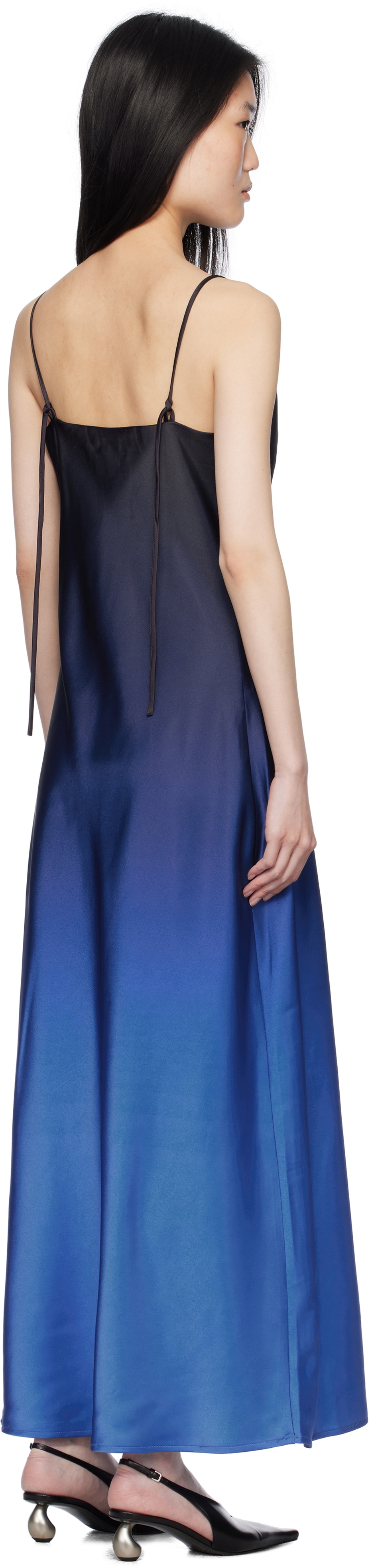 Holzweiler Navy & Blue Eila Print Maxi Dress