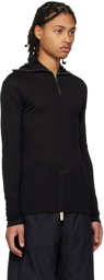 Jil Sander Black Zip-Up Sweater