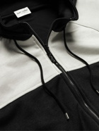 SAINT LAURENT - Logo-Embroidered Colour-Block Jersey Zip-Up Hoodie - Unknown