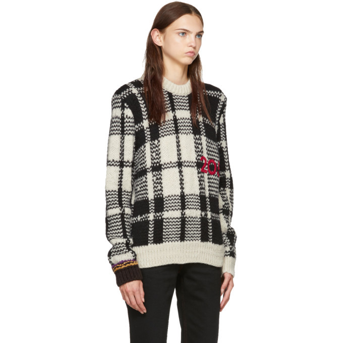 Calvin Klein 205W39NYC Black and White 205 Check Knit Sweater Calvin ...