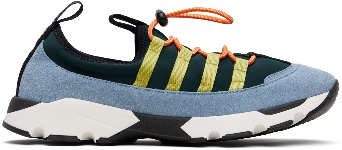 Marni Green & Blue Lycra Lace-Up Running Sneakers
