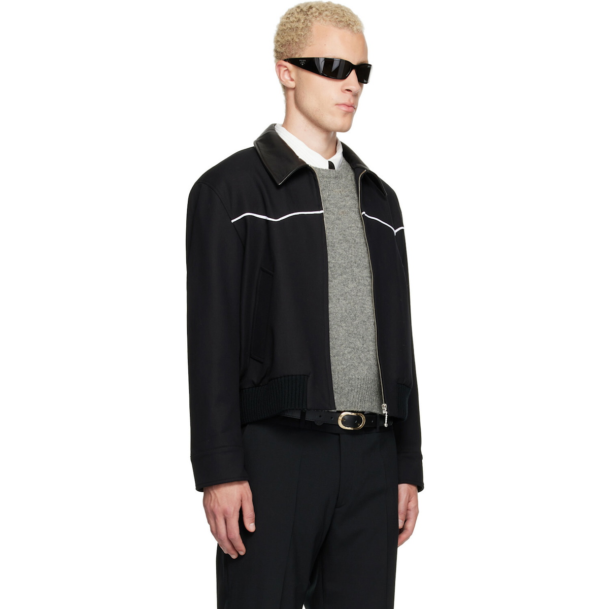 Ernest W. Baker Black Western Harrington Jacket