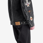 Isabel Marant Étoile Women's Manona Embroidered Denim Jacket in Dark Grey