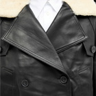 Meotine Women's Bobby Leather Jacket With Fur Collar in Black