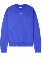 Off-White - Logo-Print Cotton-Jersey Sweatshirt - Blue