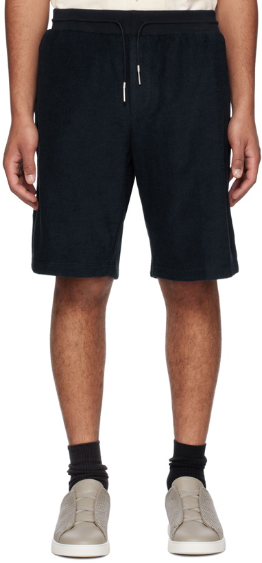 Photo: ZEGNA Navy Drawstring Shorts