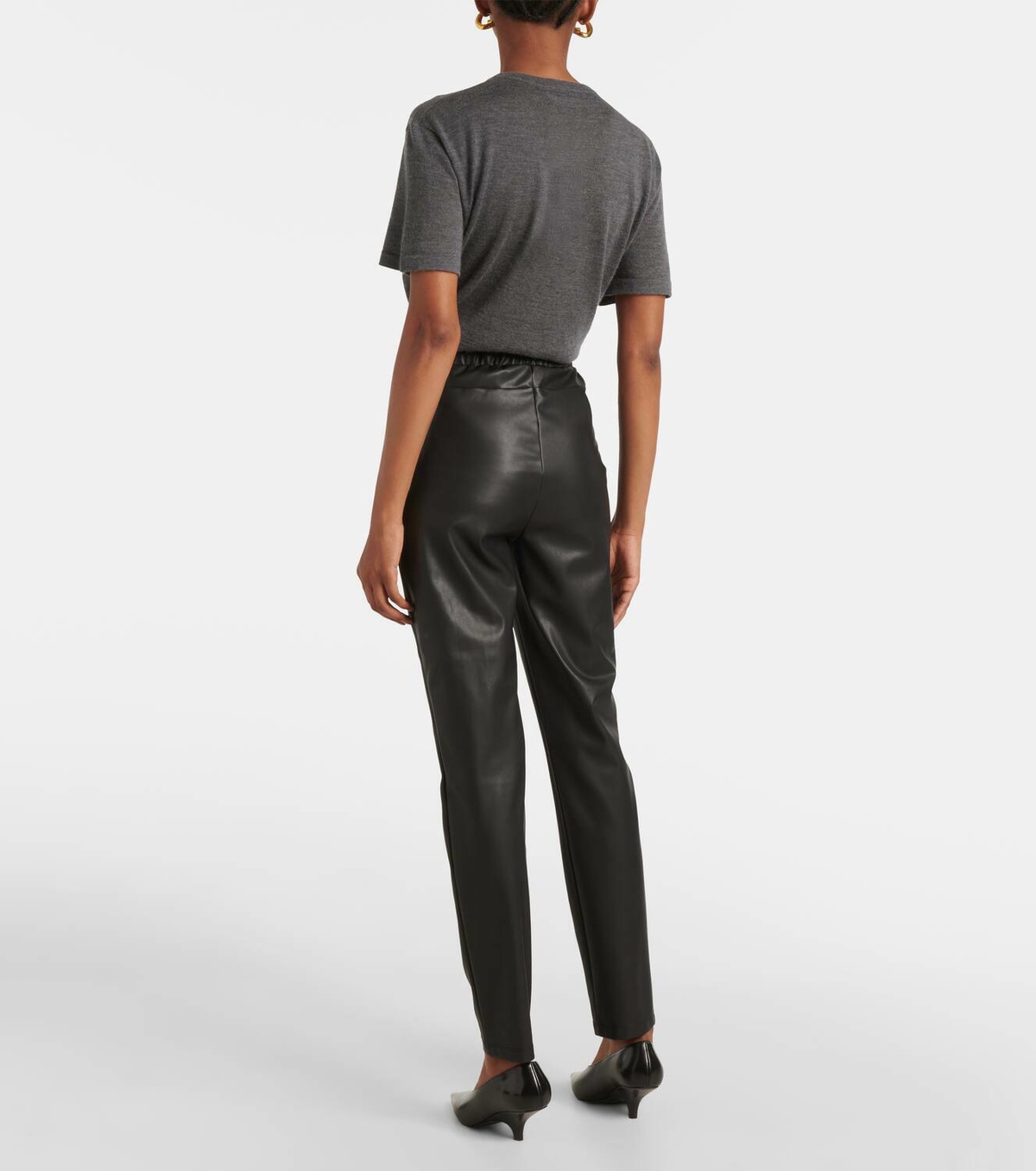 Mara Faux Leather Slit Pant