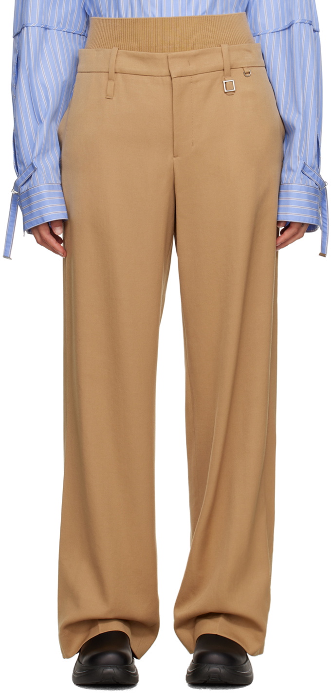 Wooyoungmi Beige Paneled Trousers