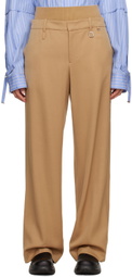 Wooyoungmi Beige Paneled Trousers